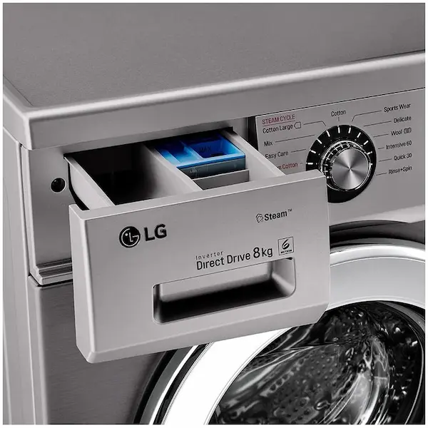 ماشین لباسشویی بخارشور دار 8 کیلو ال جی G6 مدل FH4G6TDY6 - Image 4
