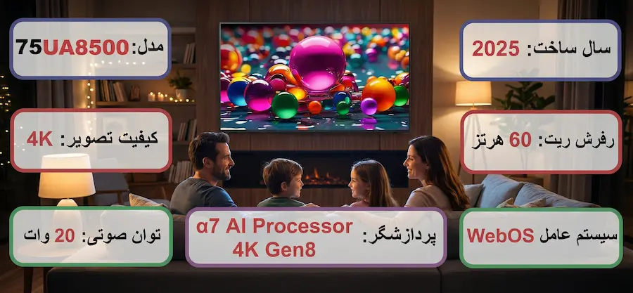 مشخصات تلویزیون ال جی 75UA8500